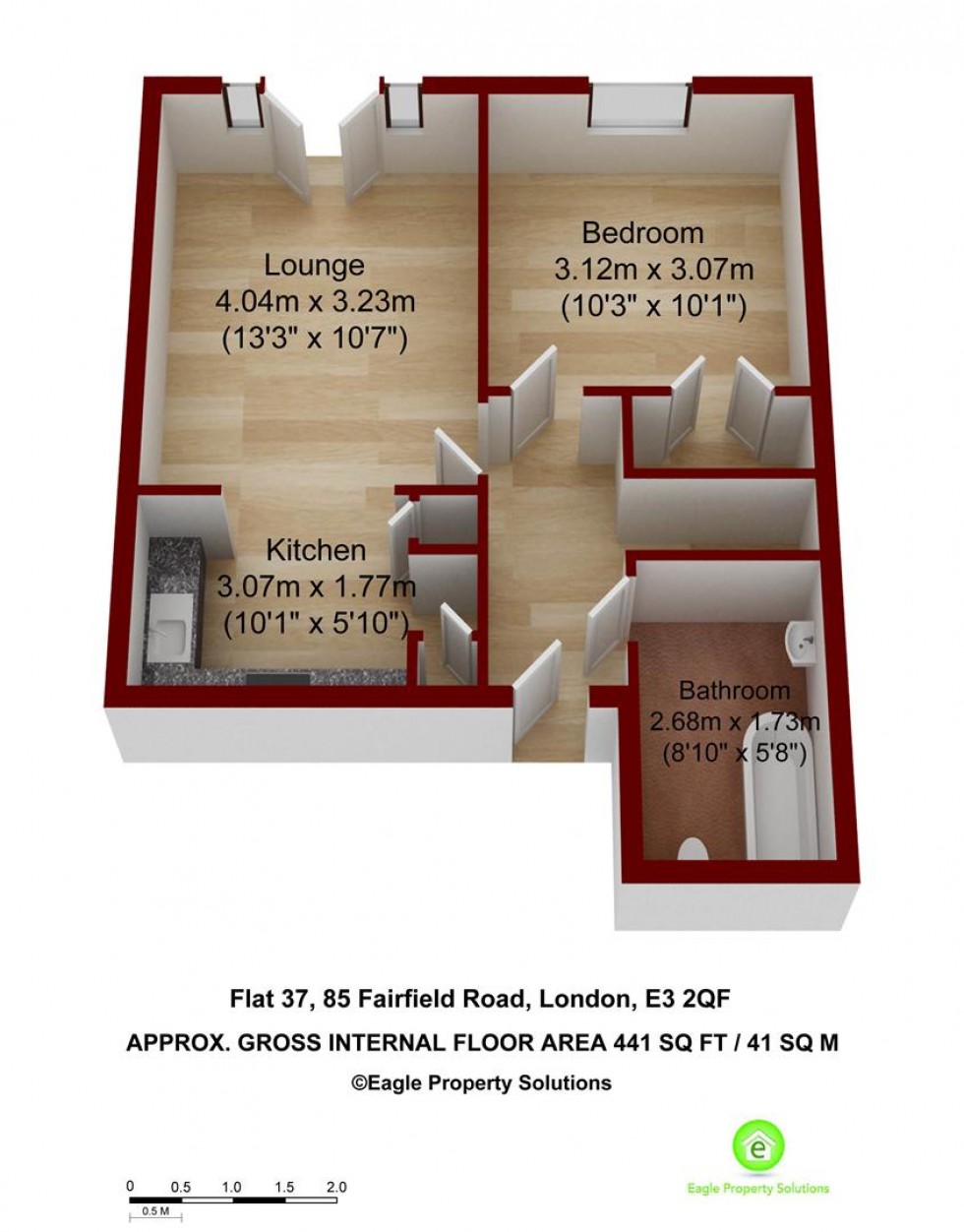Floorplan for Fairfield Road, London